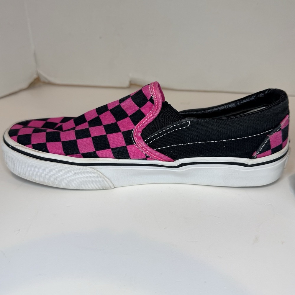VANS Classic Slip On Checkerboard Black Pink Kids Size 4 Women 5.5 Magenta Skate - Picture 13 of 14